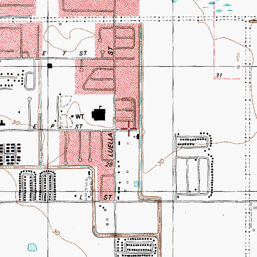 Topographic Map of College Park Church of Christ, TX