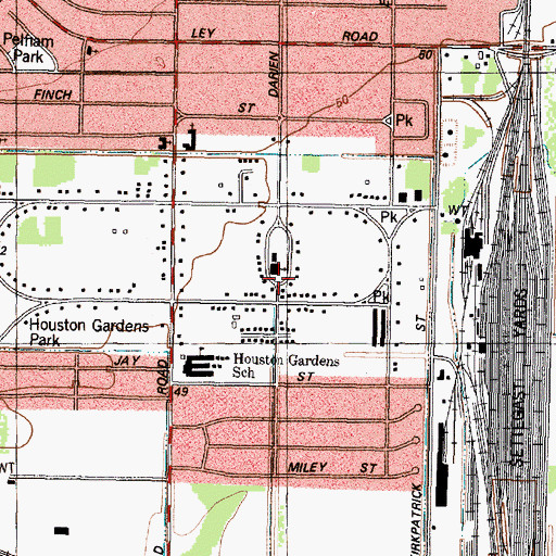 Topographic Map of Darien Loop Church of Christ, TX