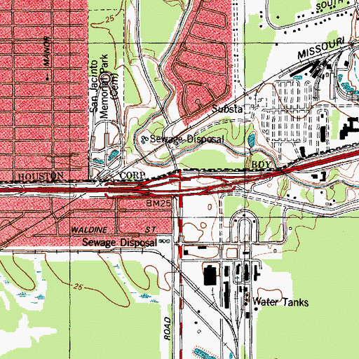 Topographic Map of Eastbelt Church of Christ, TX