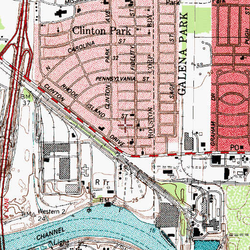 Topographic Map of Fidelity Church of Christ, TX