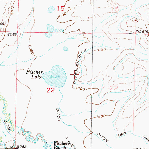 Topographic Map of Dry Creek Ditch, CO