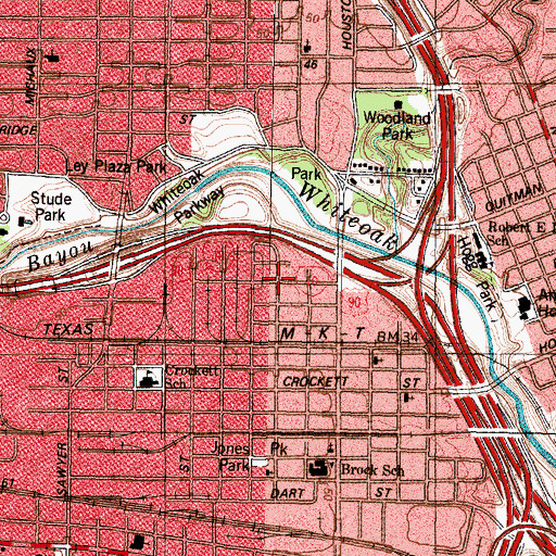 Topographic Map of Impact Houston Church of Christ, TX