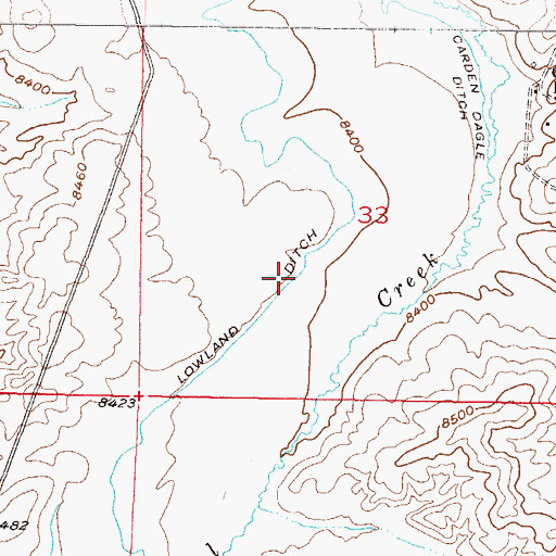 Topographic Map of Lowland Ditch, CO