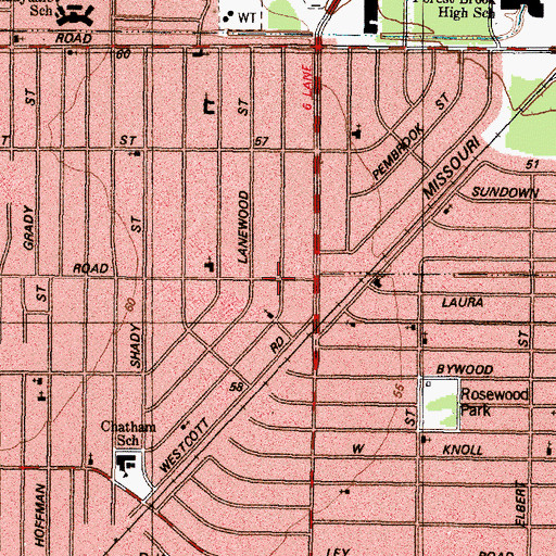 Topographic Map of Laura Koppe Church of Christ, TX