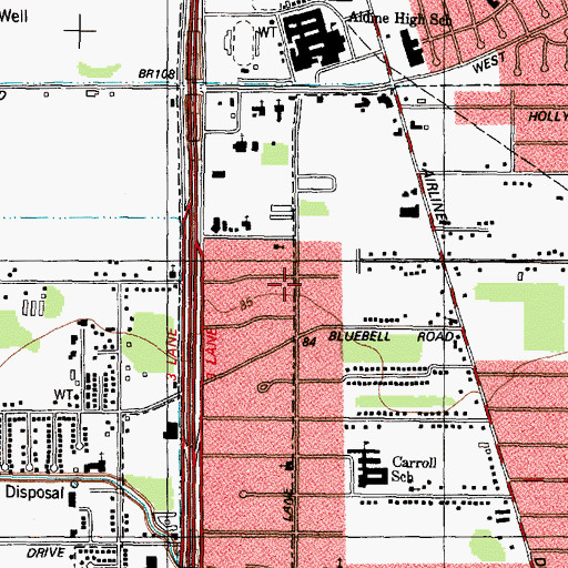 Topographic Map of Mount Sinai Missionary Pentecostal Church of Christ, TX