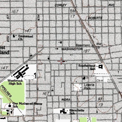 Topographic Map of Church of God in Christ, TX