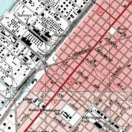Topographic Map of Friendship Church of God in Christ, TX