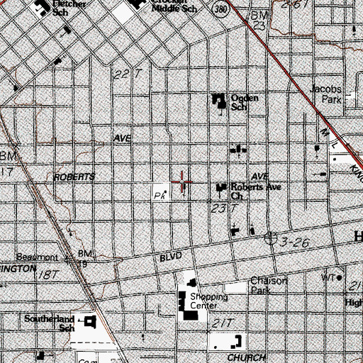 Topographic Map of Fruit of the Vine Church of God in Christ, TX
