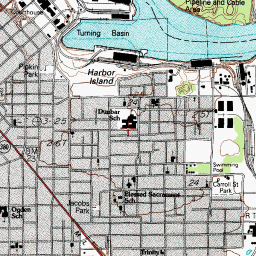 Topographic Map of Jackson Street Church of God in Christ, TX