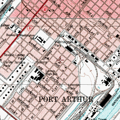 Topographic Map of Saint Luke Baptist Church, TX