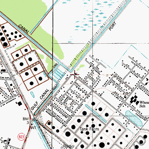 Topographic Map of Saint Mark Baptist Church, TX