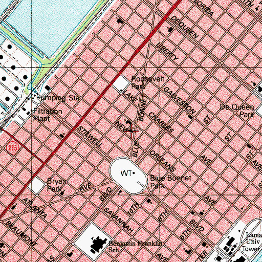 Topographic Map of Shiloh Baptist Church, TX
