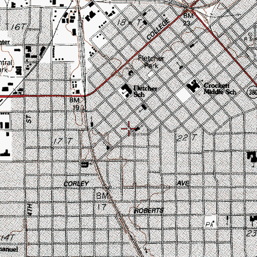 Topographic Map of Shiloh Missionary Baptist Church, TX