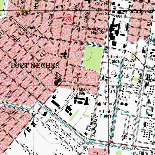 Topographic Map of Southside Baptist Church, TX