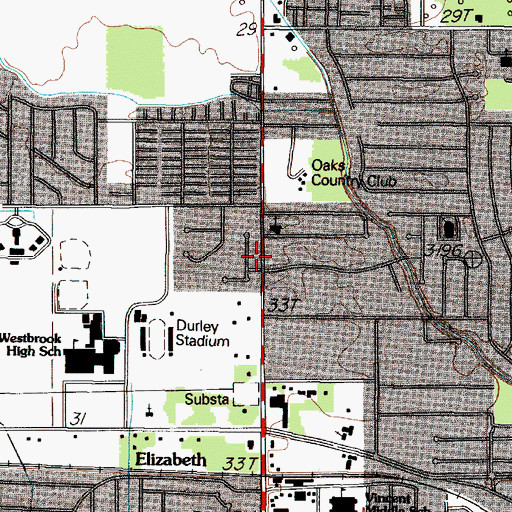 Topographic Map of Church of Christ, TX