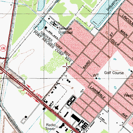 Topographic Map of Church of Christ, TX