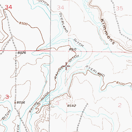 Topographic Map of Ravine Ditch, CO