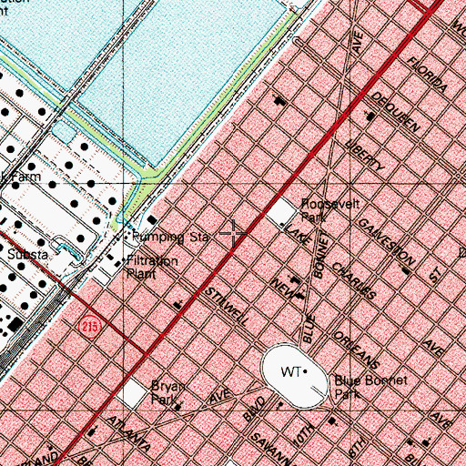 Topographic Map of Barnett Church of God in Christ, TX