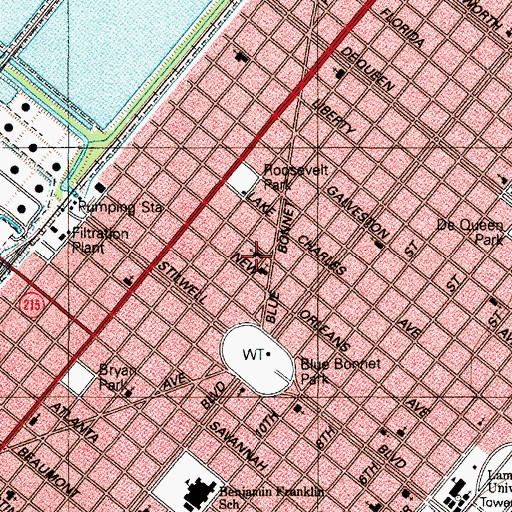 Topographic Map of Progressive Missionary Baptist Church, TX