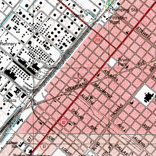 Topographic Map of Saint Joseph House of Prayer Baptist Church, TX