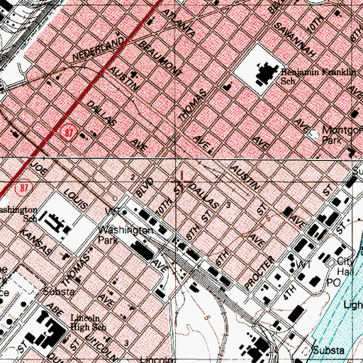 Topographic Map of First Christian Faith Missionary Baptist Church, TX