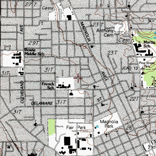 Topographic Map of Good Shepherd Missionary Baptist Church, TX