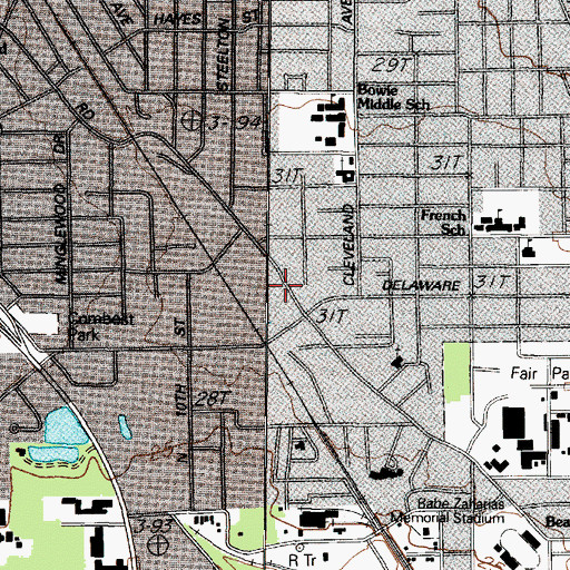 Topographic Map of Holland Missionary Baptist Church, TX