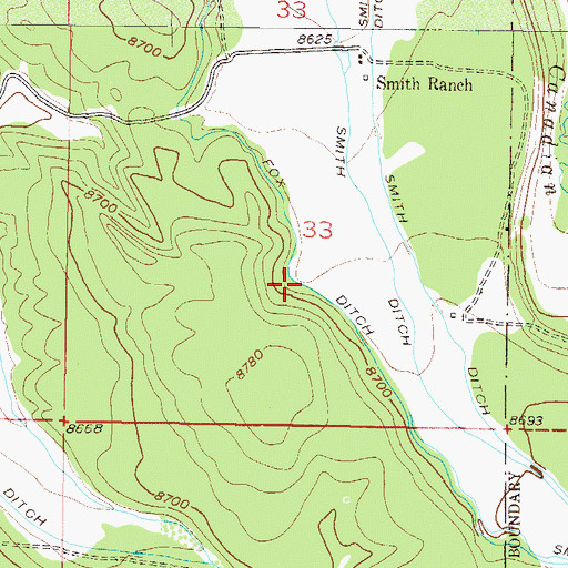 Topographic Map of Fox Ditch, CO