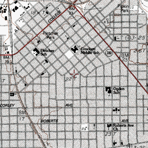 Topographic Map of La Primera Iglesia Bautista Mexicana Church, TX