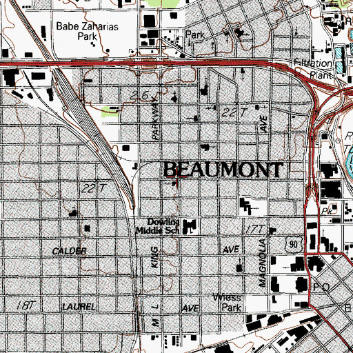 Topographic Map of Live Oak Baptist Church, TX