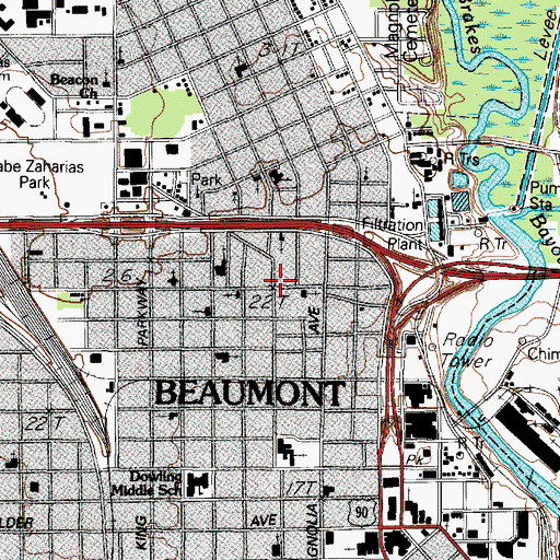 Topographic Map of Macedonia Baptist Church, TX