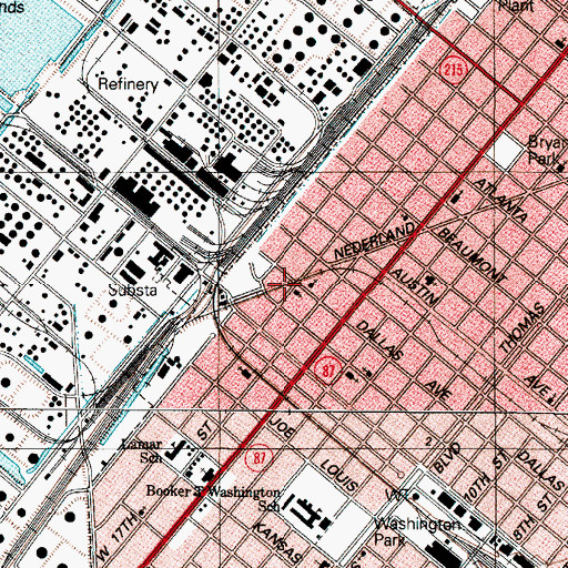 Topographic Map of Mount Calvary Baptist Church, TX