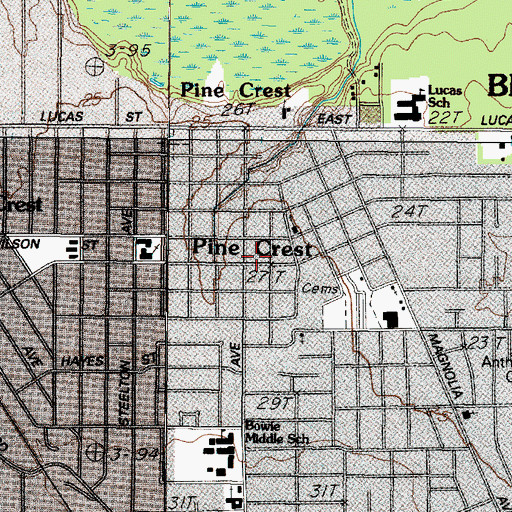 Topographic Map of Mount Cannon Baptist Church, TX