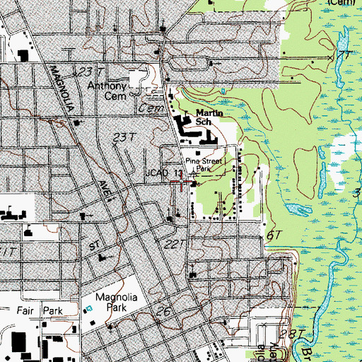 Topographic Map of Mount Gilead Baptist Church, TX