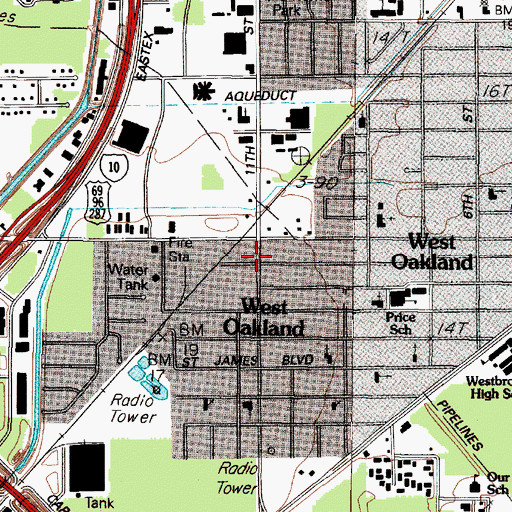 Topographic Map of New Hope Baptist Church, TX