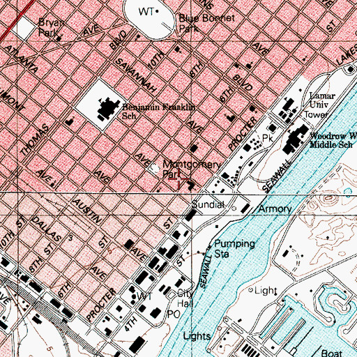Topographic Map of New Light Baptist Church, TX
