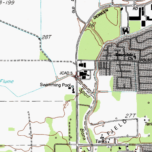 Topographic Map of Calvary Baptist Church, TX