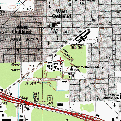 Topographic Map of Cathedral of Faith Baptist Church, TX