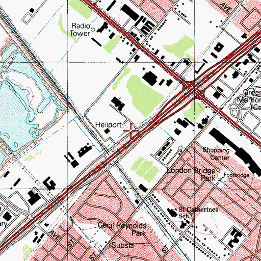 Topographic Map of Central Baptist Church, TX
