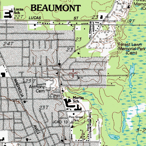 Topographic Map of East Gill Baptist Church, TX