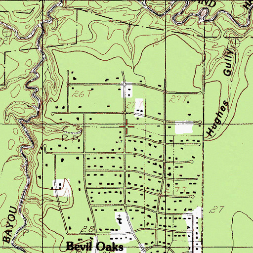 Topographic Map of First Baptist Church of Bevil Oaks, TX