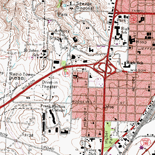 Topographic Map of First United Pentecostal Church, TX