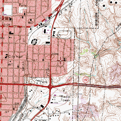 Topographic Map of Harvest Time Pentecostal Church of God, TX