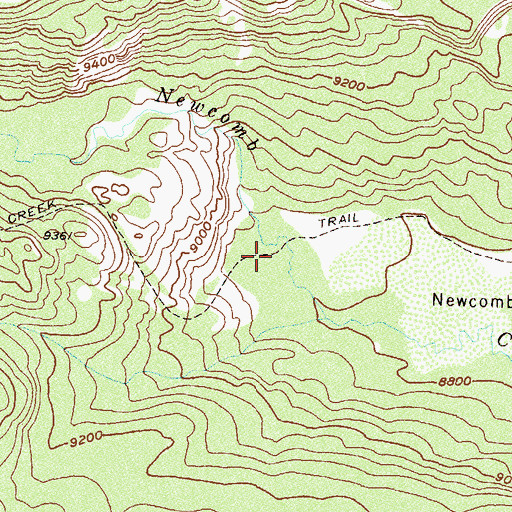 Topographic Map of Newcomb Creek Trail, CO