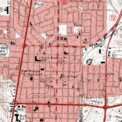 Topographic Map of Pentecostal Holiness Church, TX