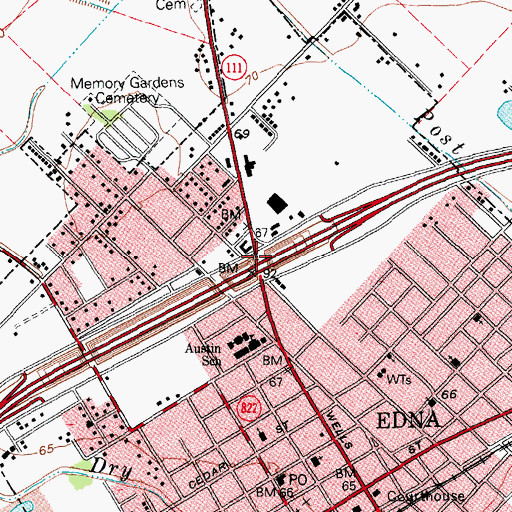 Topographic Map of Baptist Temple Church, TX