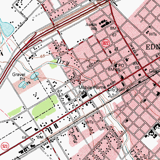 Topographic Map of Mexican Baptist Mission Church, TX