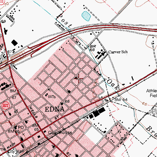 Topographic Map of Church of Christ, TX
