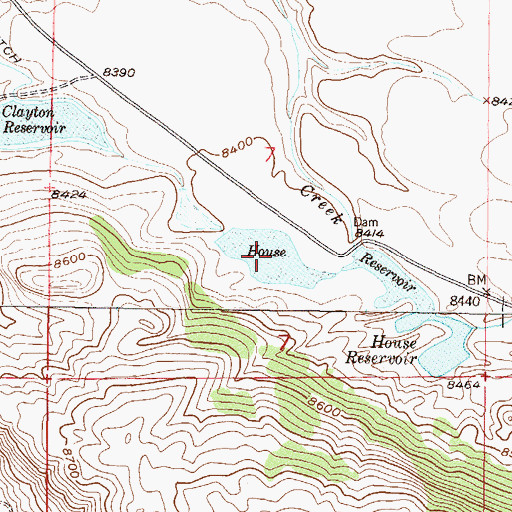 Topographic Map of House Reservoir, CO