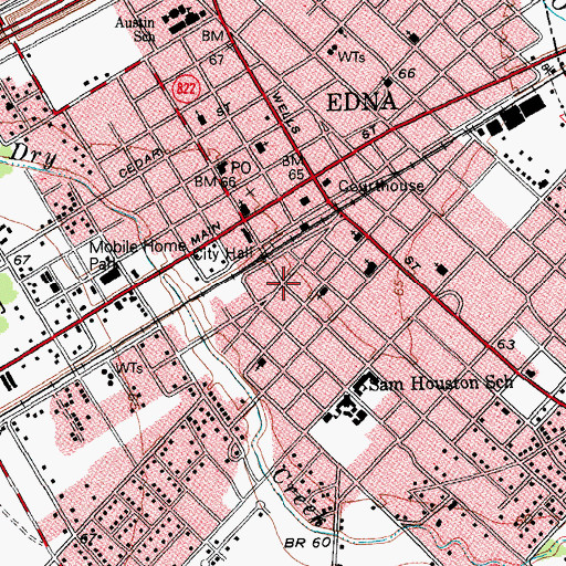 Topographic Map of First United Methodist Church, TX